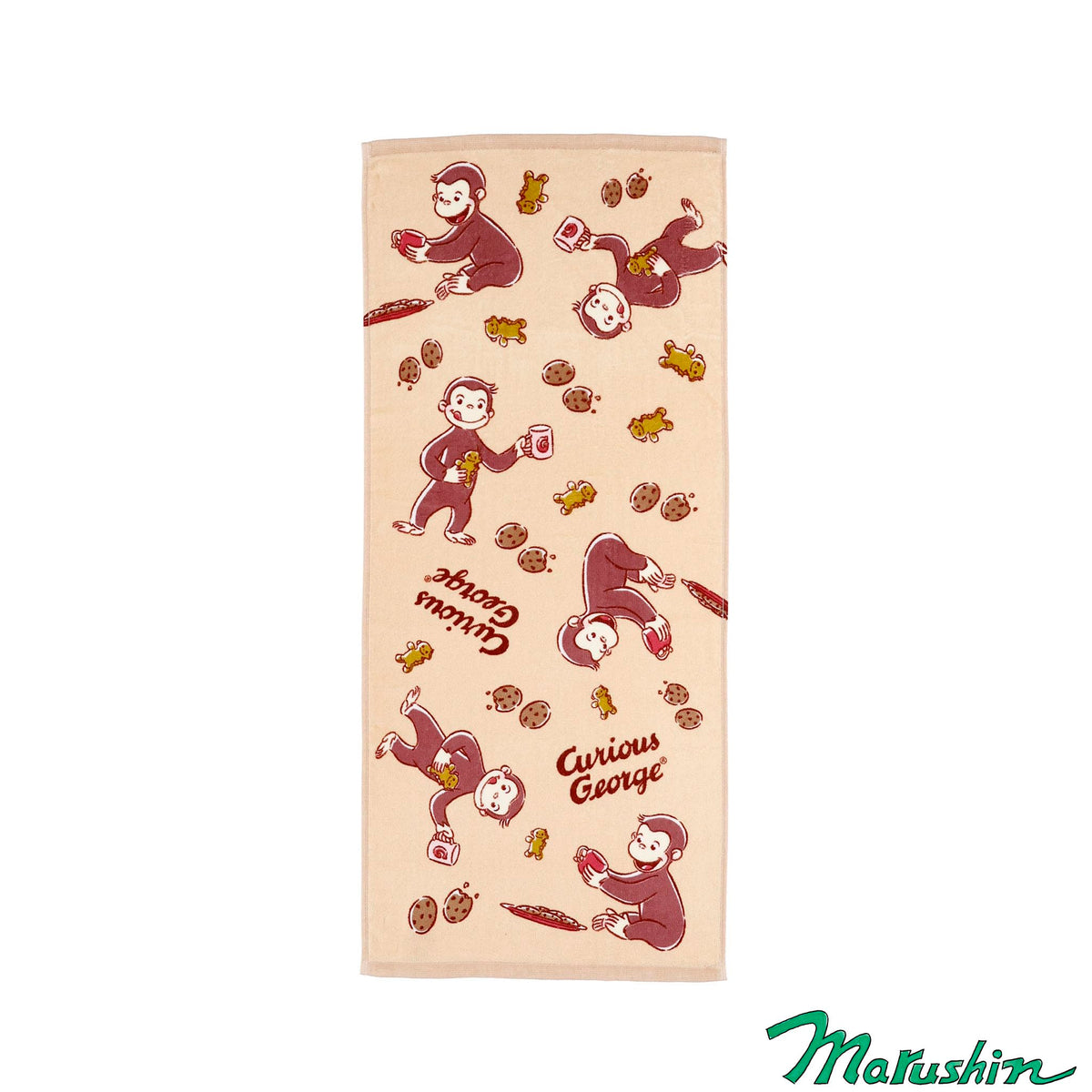 Marushin Face Towel Set Featuring Curious George Delicious Sweets