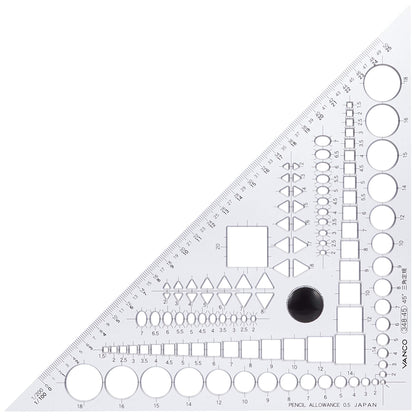 Vanco Triangle Ruler 45 Degree Template for Precision Drawing