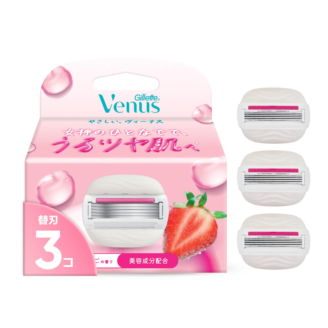 Gillette Venus Comfort Glide Strawberry Scent Razor Blades 3 Count