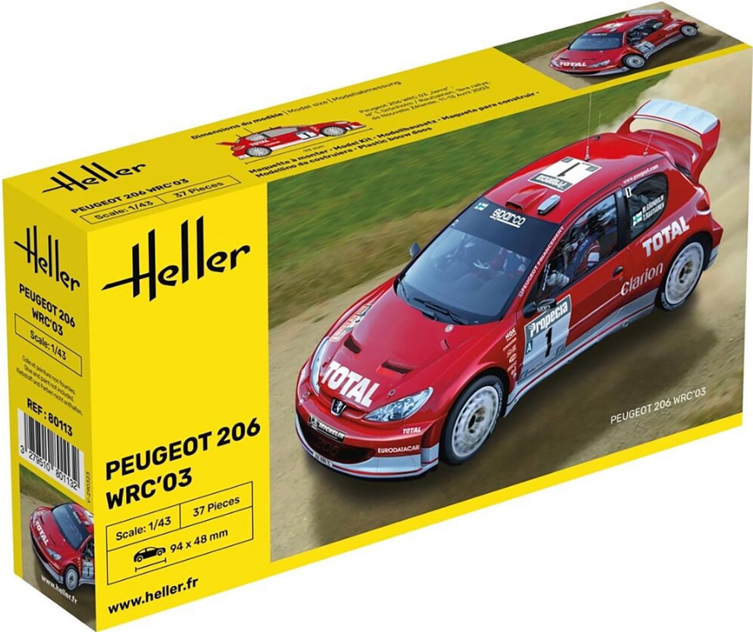 PLATZ 1/43 Peugeot 206 WRC 2003 Model Kit