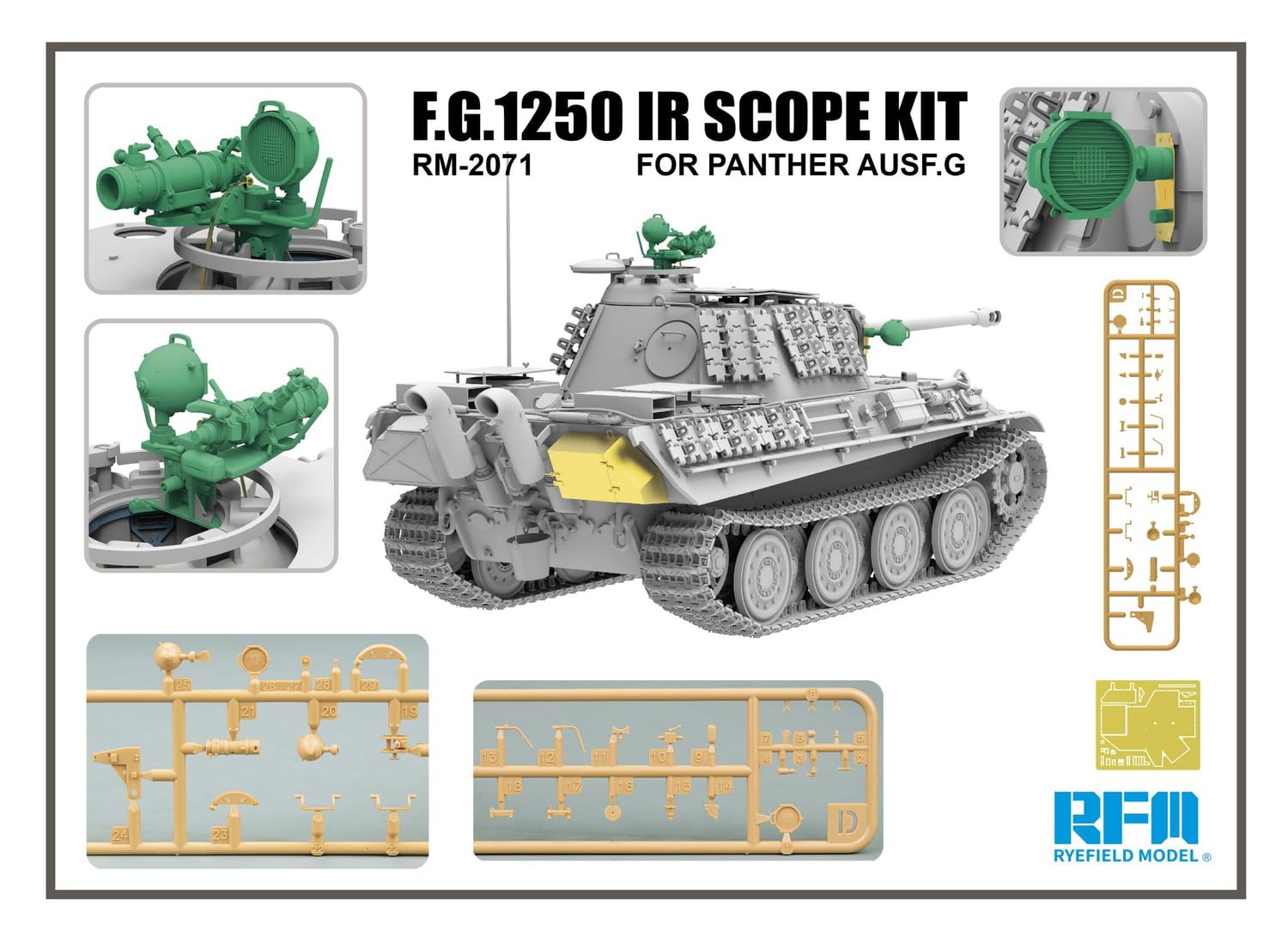 Rai Field Model F.G.1250 Infrared Night Vision Device Model Kit Parts