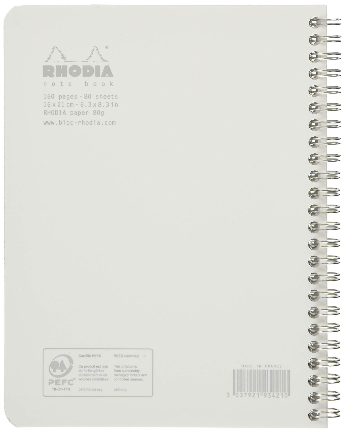 RHODIA A5 Double Ring Notebook with Water-Resistant Cover 160 Pages
