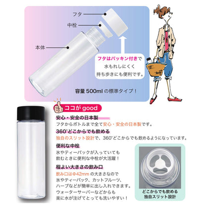 MI Kurieeshonzu My Clear Bottle 500ml Eco-Friendly Black