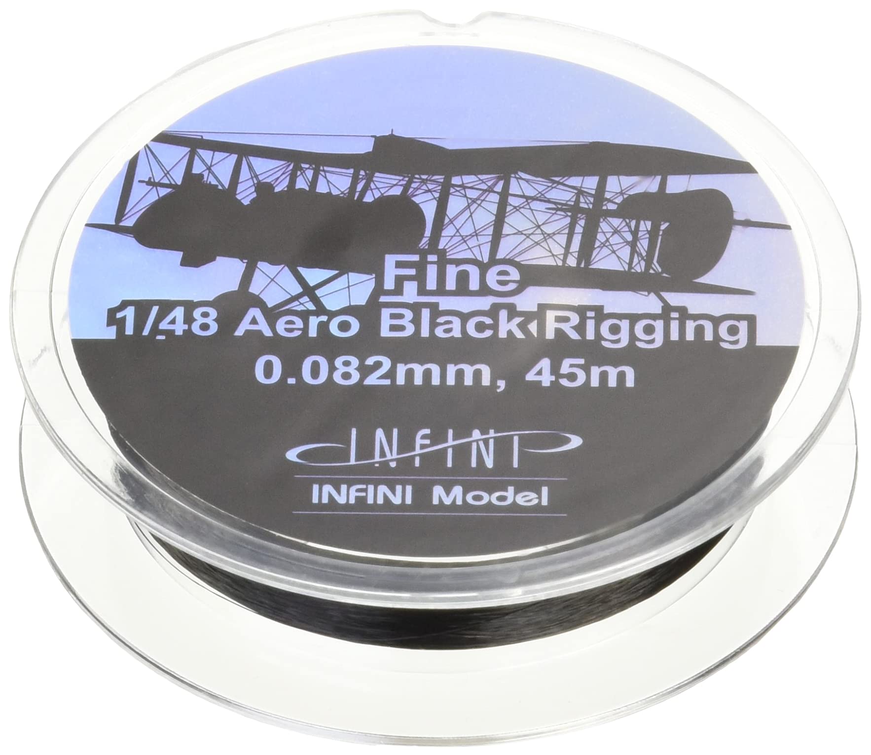 Infinity Model Fine Aero Rigging 0.082mm x 45m Black for 1/48 Scale Models