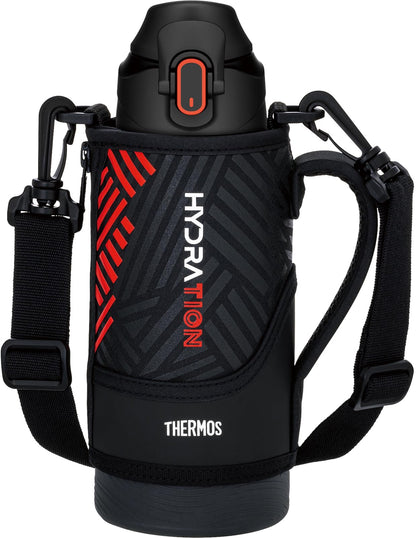 THERMOS Vacuum Insulated Sports Bottle 800ml Black Orange