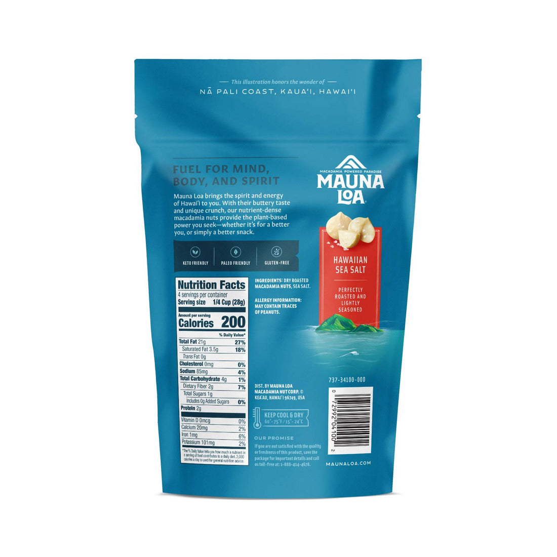 Mauna Loa Hawaiian Sea Salt Stand Bag 10oz Gourmet Flavor