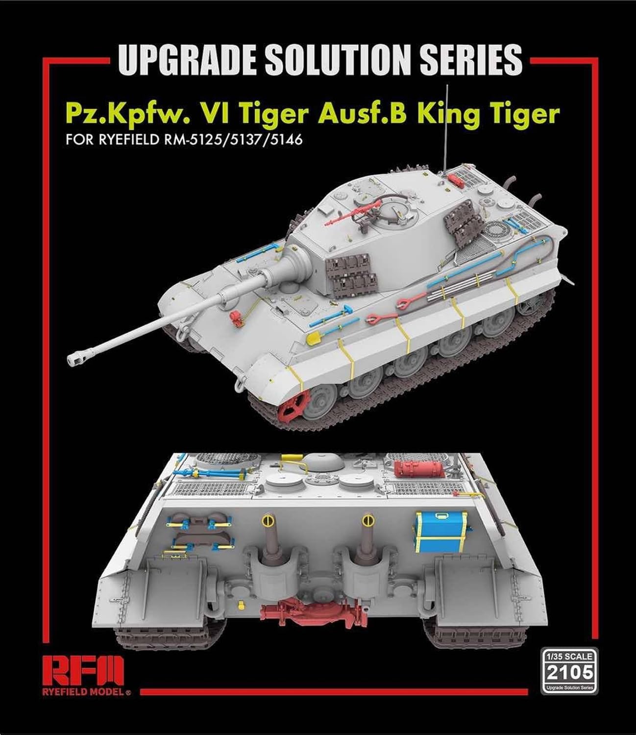RaiField Model 1/35 King Tiger Upgrade Parts Set for Scale Models