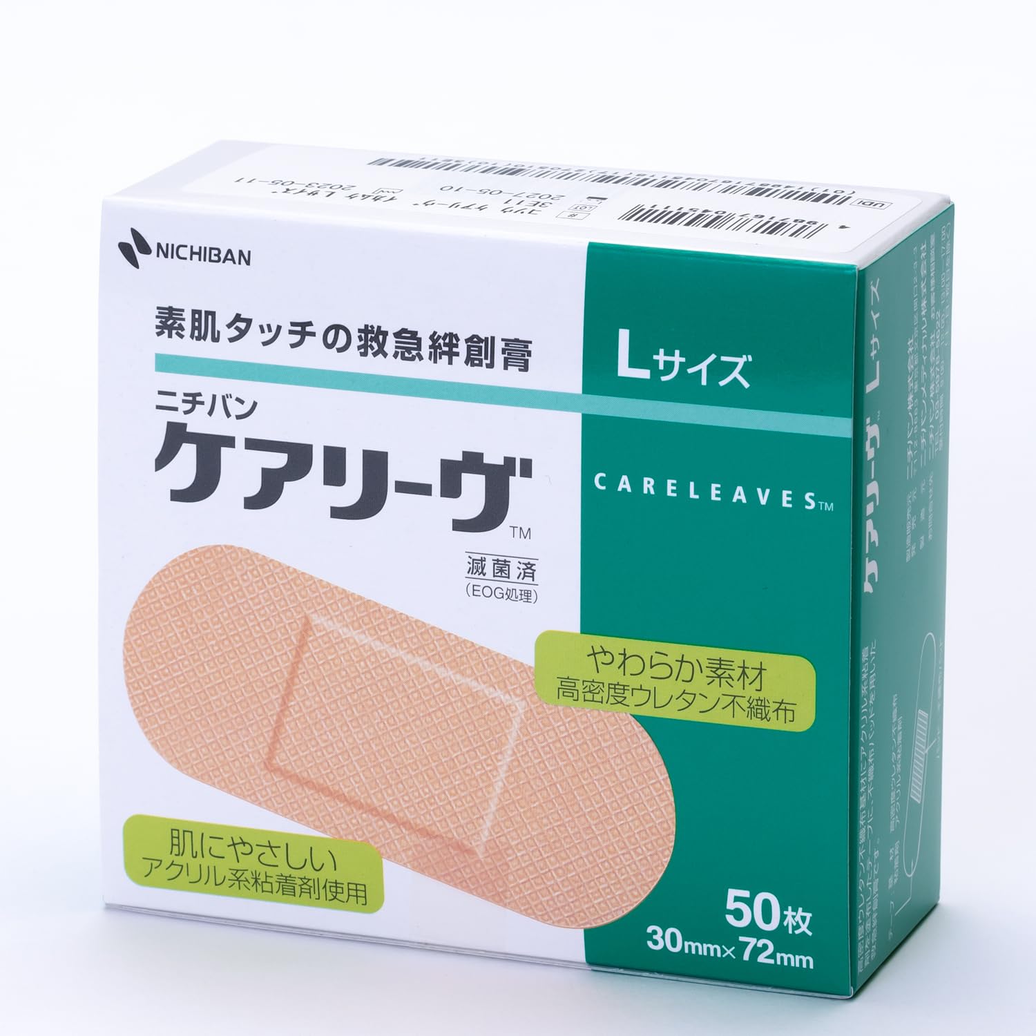 NICHIBAN Care Leave L Size 30x72mm 50 Sheets for Everyday Use