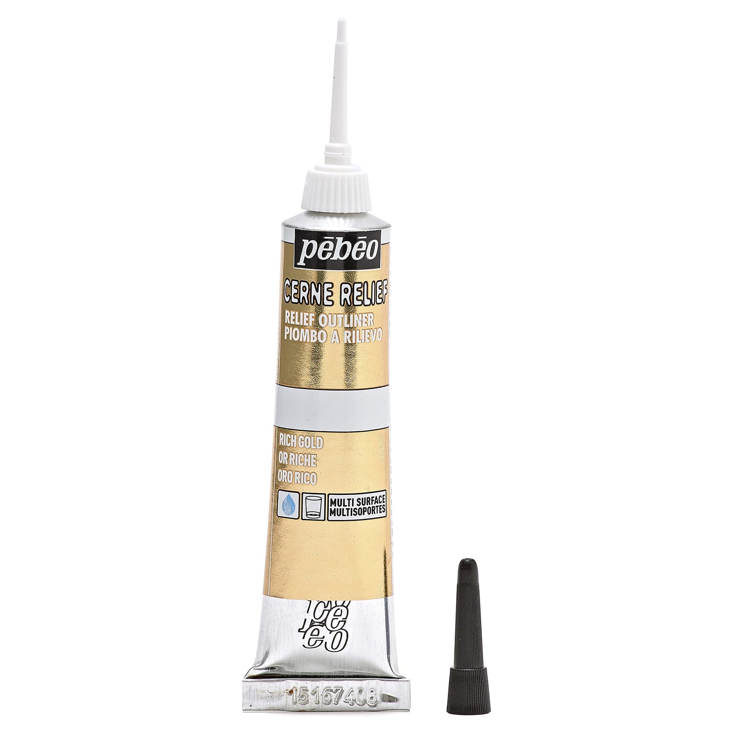 Pebeo Vitrail Outliner Rich Gold 20ml for Creative Painting