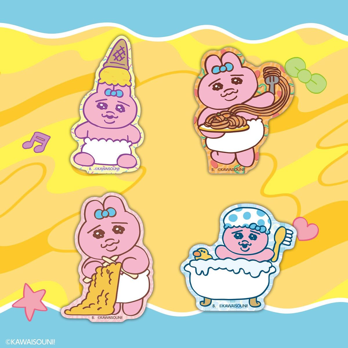BANDAI O-Panchu Usagi Die-Cut Sticker Set 20 Pieces
