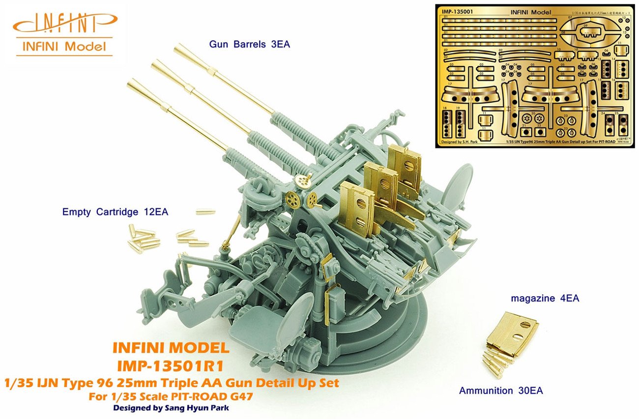 Infini Model 1/35 Scale Detail Parts Set for Japanese Navy 25mm Gun