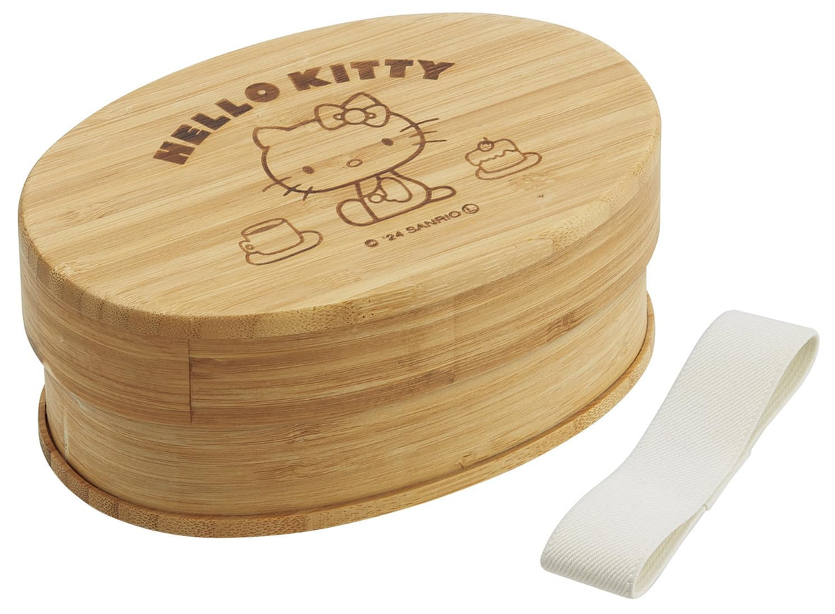 Skater Bamboo Lunch Box 600ml with Dividers and Belt for On-the-Go Meals