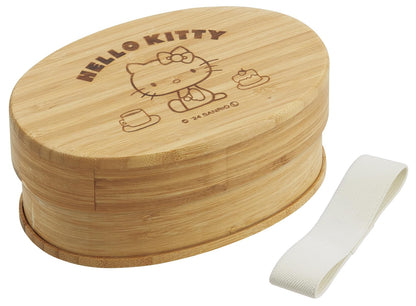 Skater Bamboo Lunch Box 600ml with Dividers and Belt for On-the-Go Meals