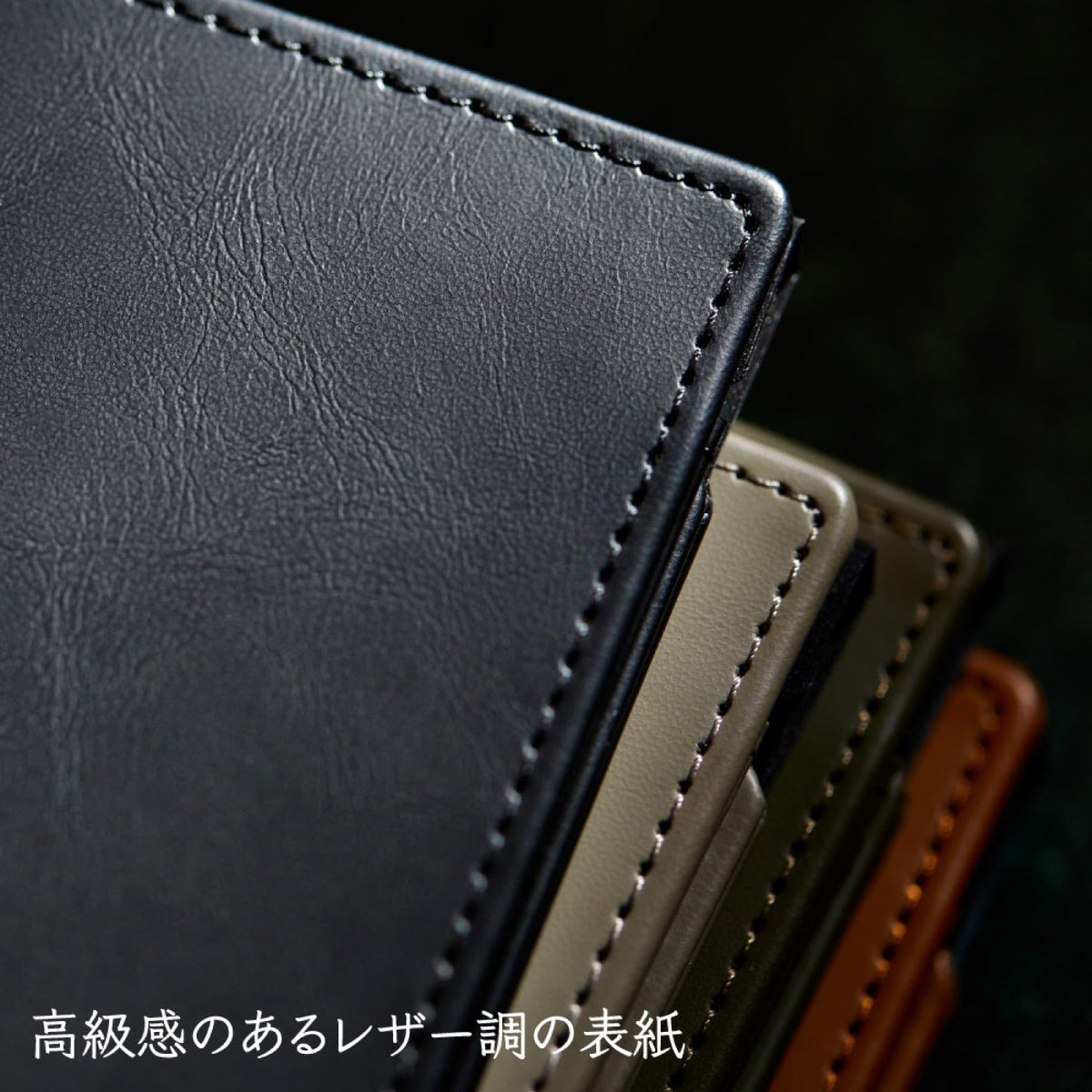 Kingjim Ring Notebook Teffleinu Leather B5 Black Durable Design
