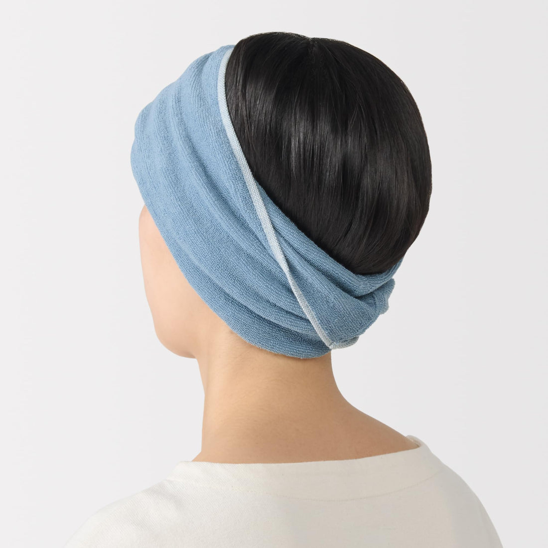 Mujirushiryouhin Stretchable Turban Towel 25x34cm Blue
