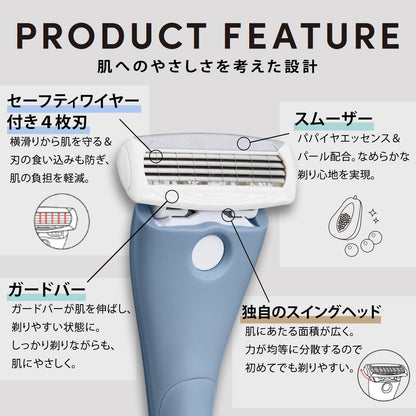Schick Shaving Holder with Blade and Replacement Mint Green