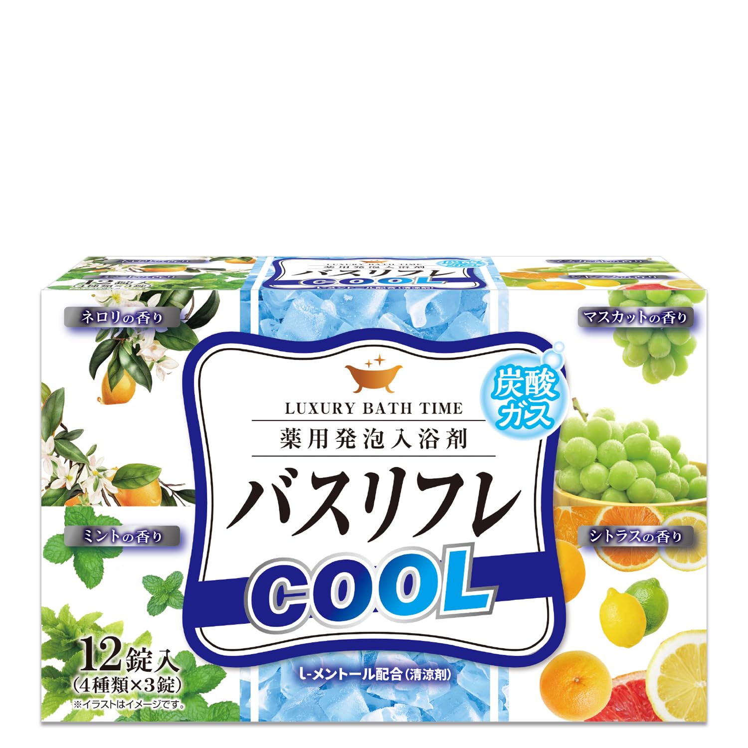 Lion Chemical Cool Bath Tablets with L-Menthol 12 Tablets
