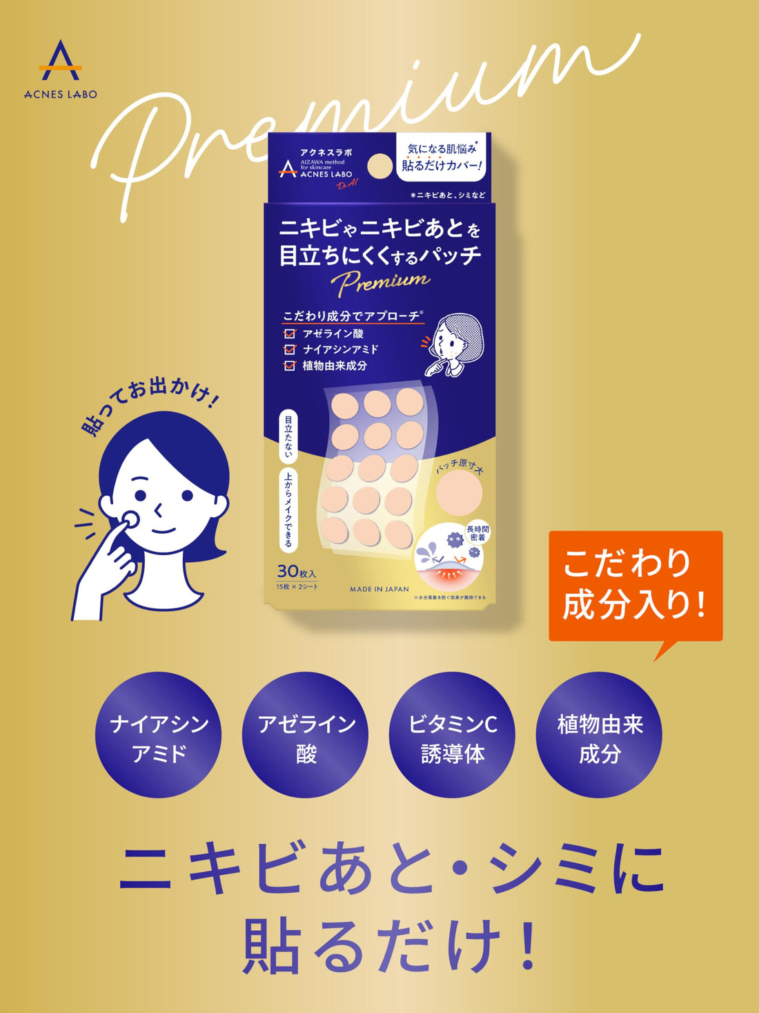 Acnes Lab Premium Point Patch 30 Sheets Daytime Target Care