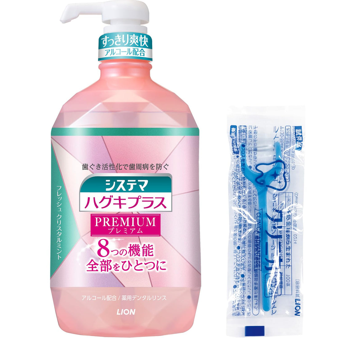 Systema Premium Dental Rinse Fresh Crystal Mint 900ml with Y Floss