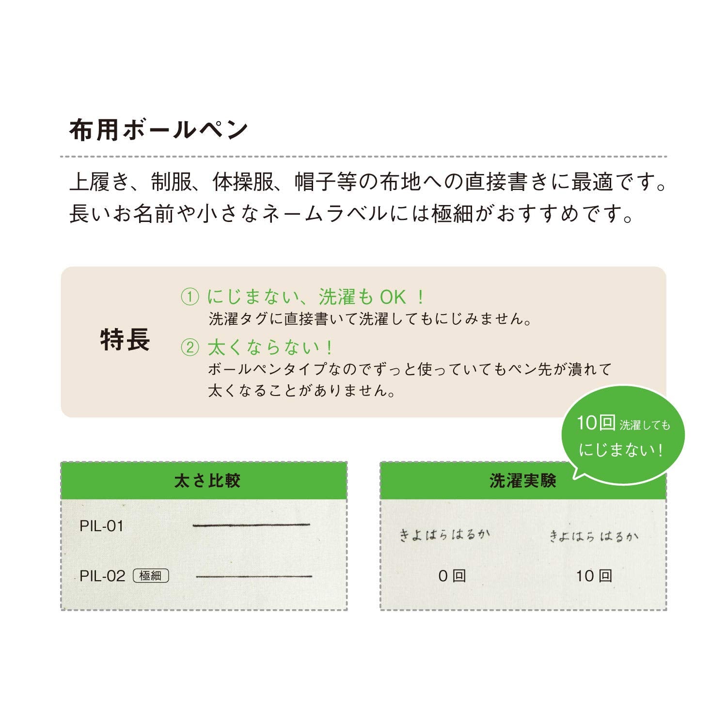 KIYOHARA Fabric Pen Ultra Fine Black Ink
