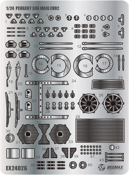 PLATZ 1/24 Peugeot 306 MAXI EVO2 Monte Carlo Rally Detail Parts