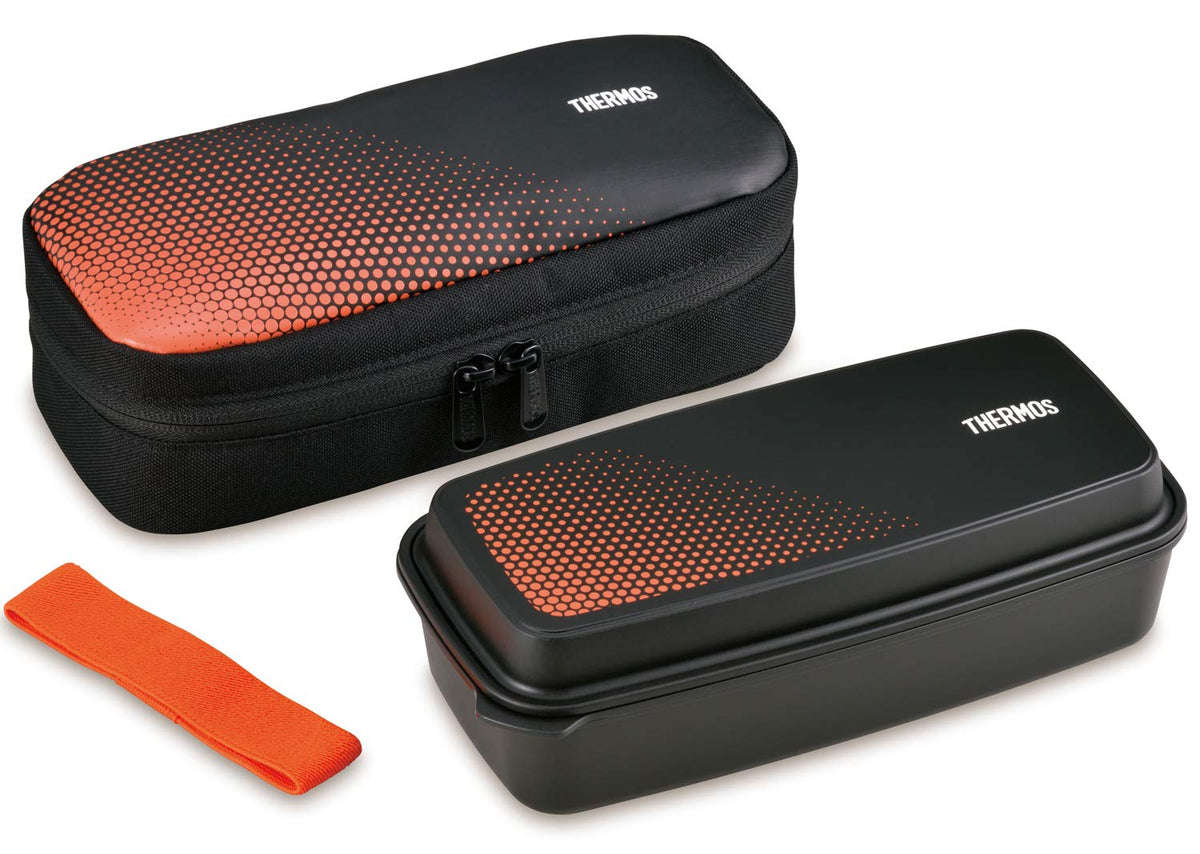 THERMOS Fresh Lunch Box 600ml Black Orange for Japanese Meals
