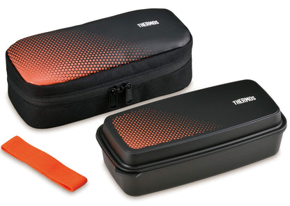 THERMOS Fresh Lunch Box 600ml Black Orange for Japanese Meals