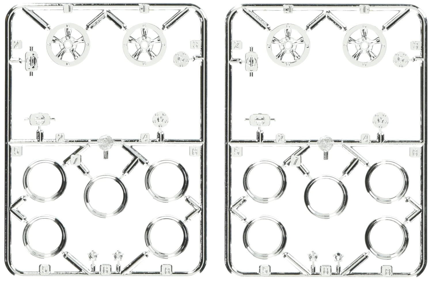 Asuka Model 1/24 Orange Wheels A Style Chrome Type Model Parts