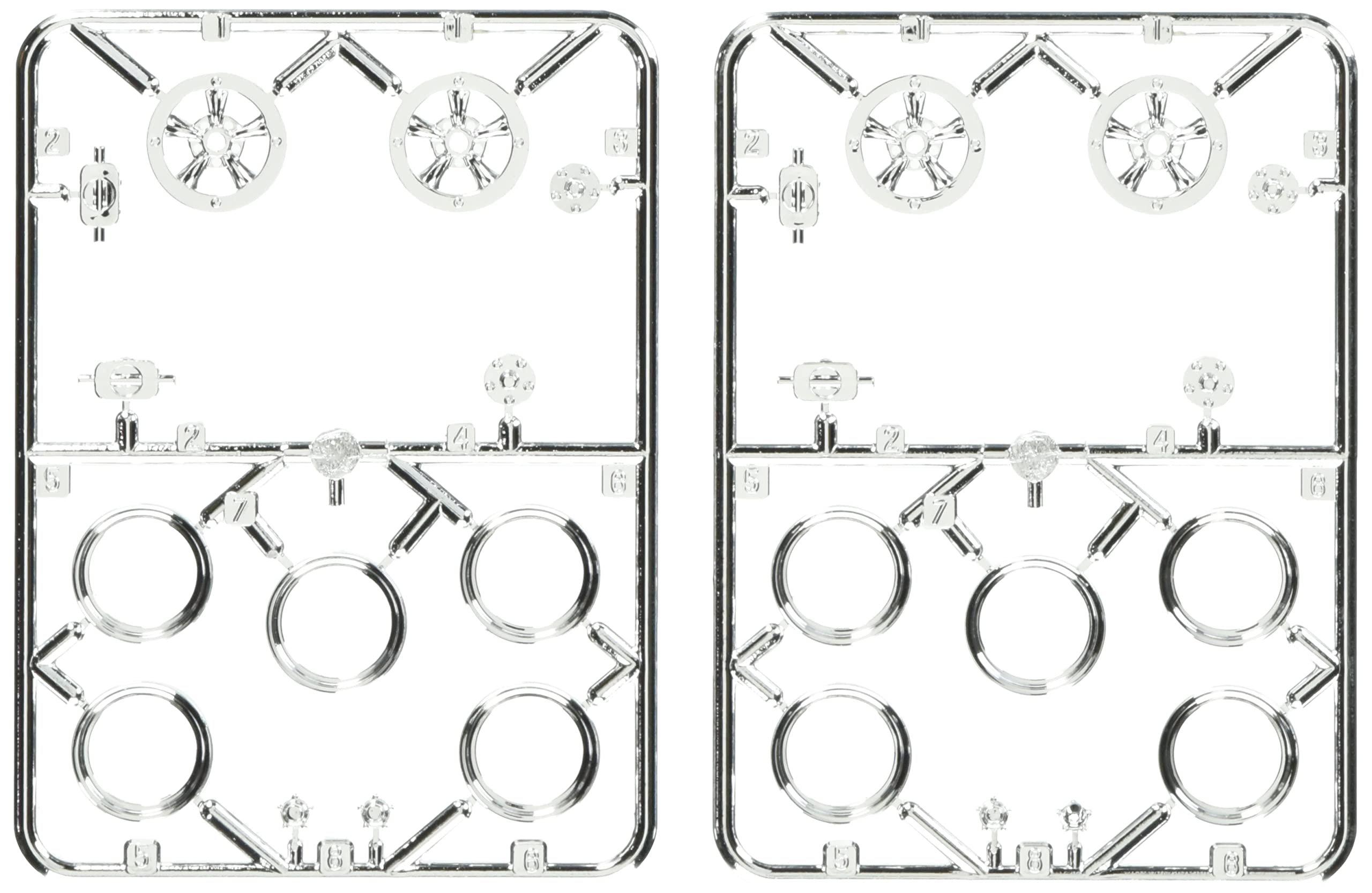 Asuka Model 1/24 Orange Wheels A Style Chrome Type Model Parts
