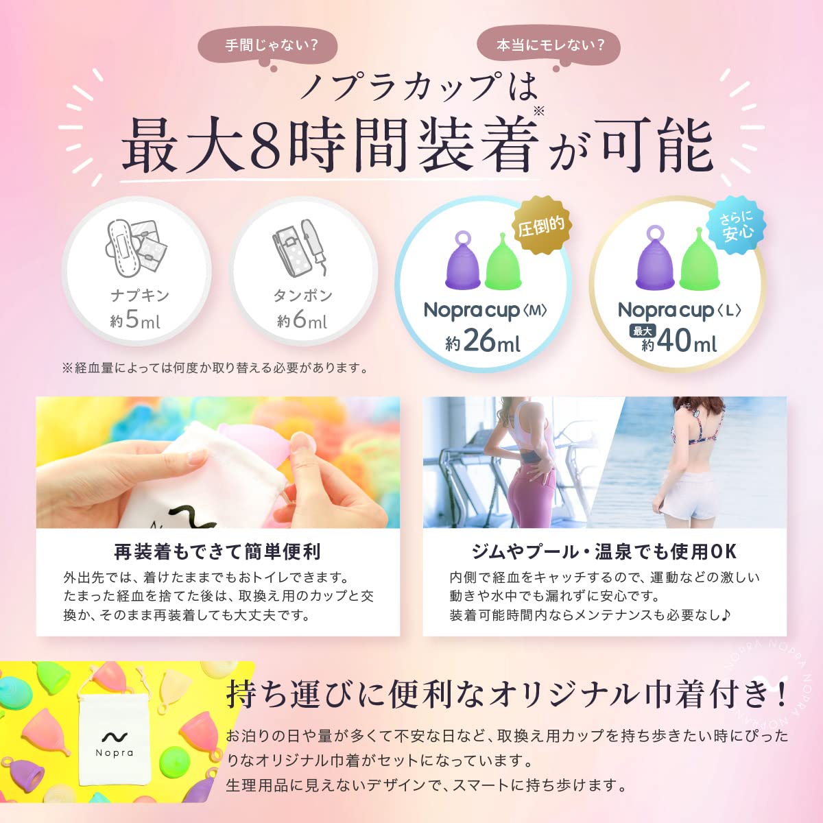 Nopra Cup Menstrual Cup Ball Shape Medium Size in Sun Green