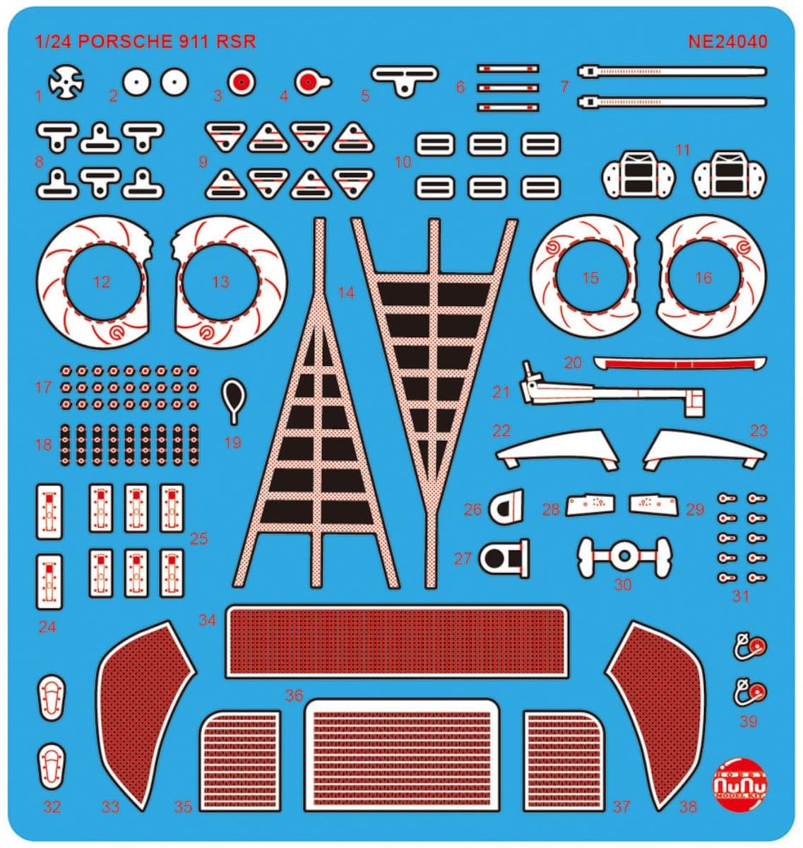 PLATZ 1/24 Racing Series 911 Type 991 RSR 2018 Model Detail Parts