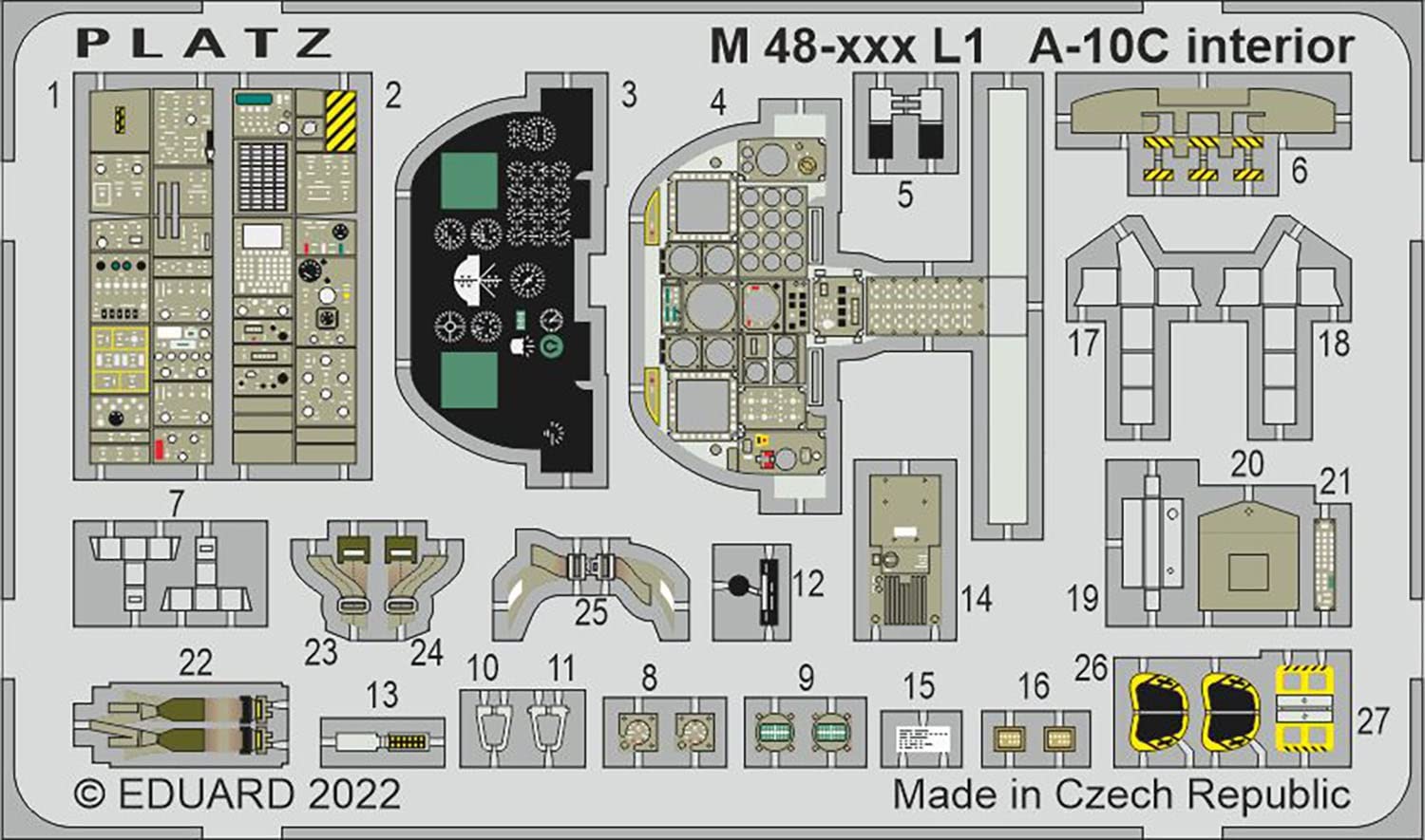 PLATZ 1/48 A-10C Thunderbolt II Cockpit Etching Parts