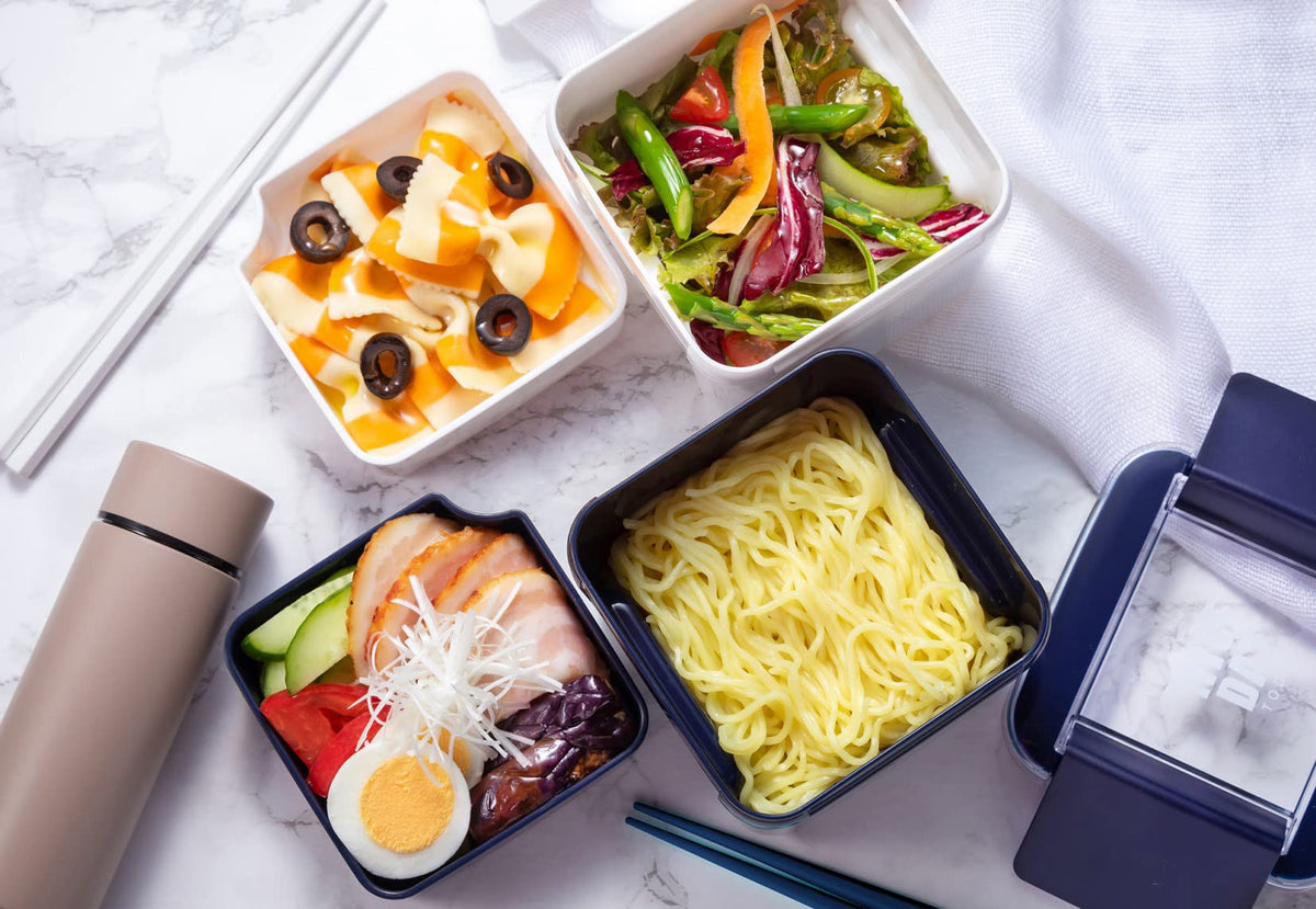 Lustroware Lunch Box Deep Type 610ml Easy Care Navy
