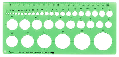 Shinwa Sokutei Template Circle Ruler Medium 66002