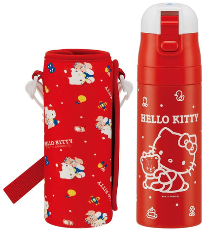 スケーター(Skater) 水筒 子供用 直飲み 470ml カバー付き サンリオ ハローキティ 女の子 保冷専用 ステンレス 軽量タイプ waterbottle スポーツボトル キッズ こども 水瓶 KSDC4-A