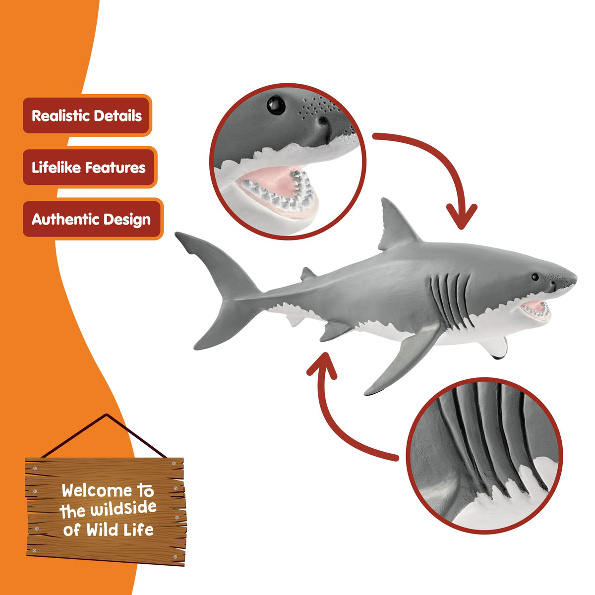 SCHLEICH Great White Shark Figure 14809 for Collectors