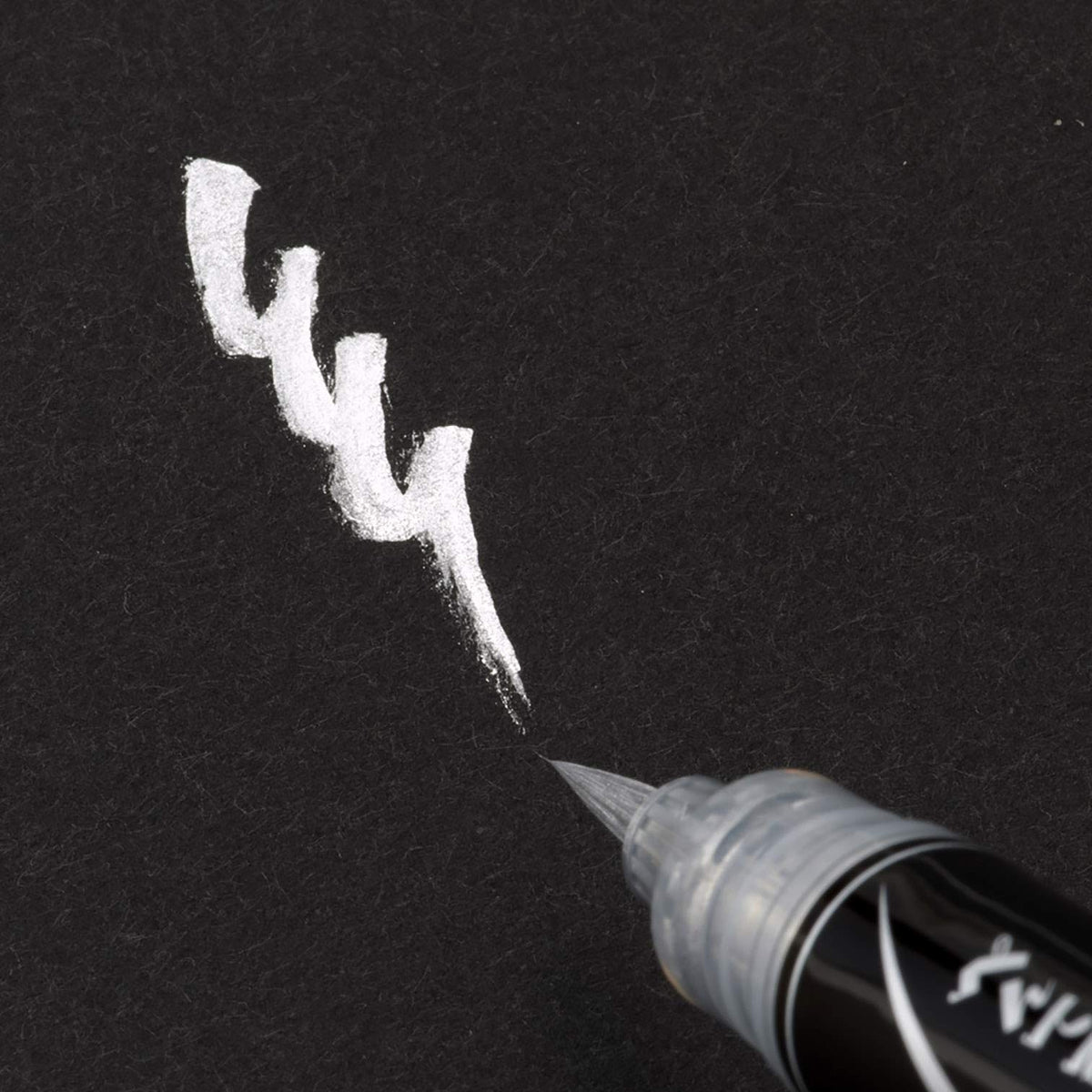 Pentel Brush Pen Silver Tip for Smooth Writing and Drawing