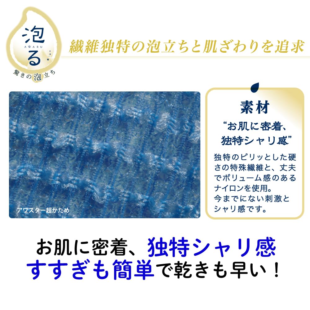 Kikulon Body Towel Ultra Firm Blue 28cm x 120cm 2-Pack for Exquisite Lathering