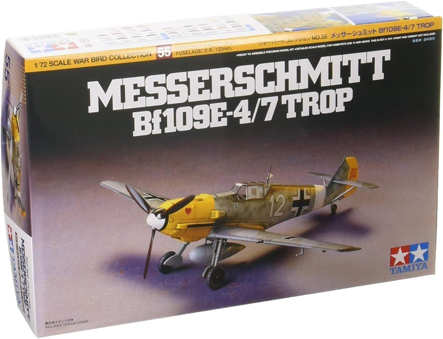 TAMIYA 1/72 Scale Model Messerschmitt Bf109 E-4/7 TROP