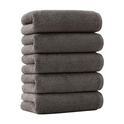 Iris Plaza Smart Yell Face Towel Set Soft and Absorbent Charcoal 5-Pack