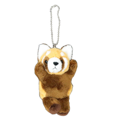 Take-Off Plush Toy Red Panda with Ball Chain in Threatening Pose