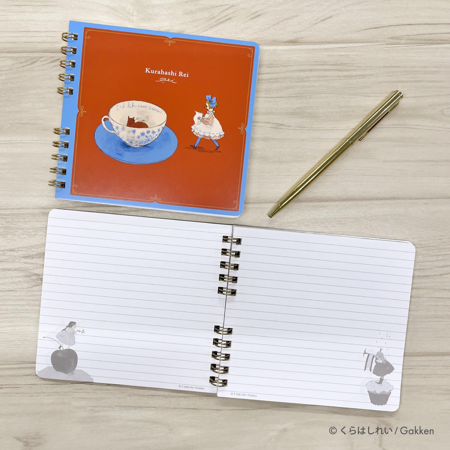 Gakken Sta:Ful Square Ring Notebook Tea