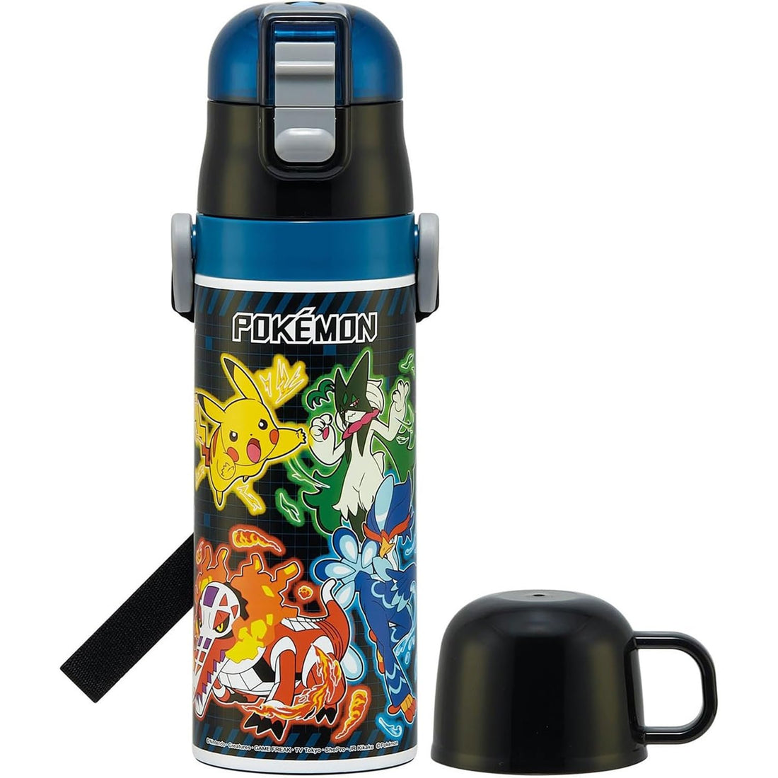 Skater Kids Water Bottle 2WAY 470ml Stainless Steel Pokémon