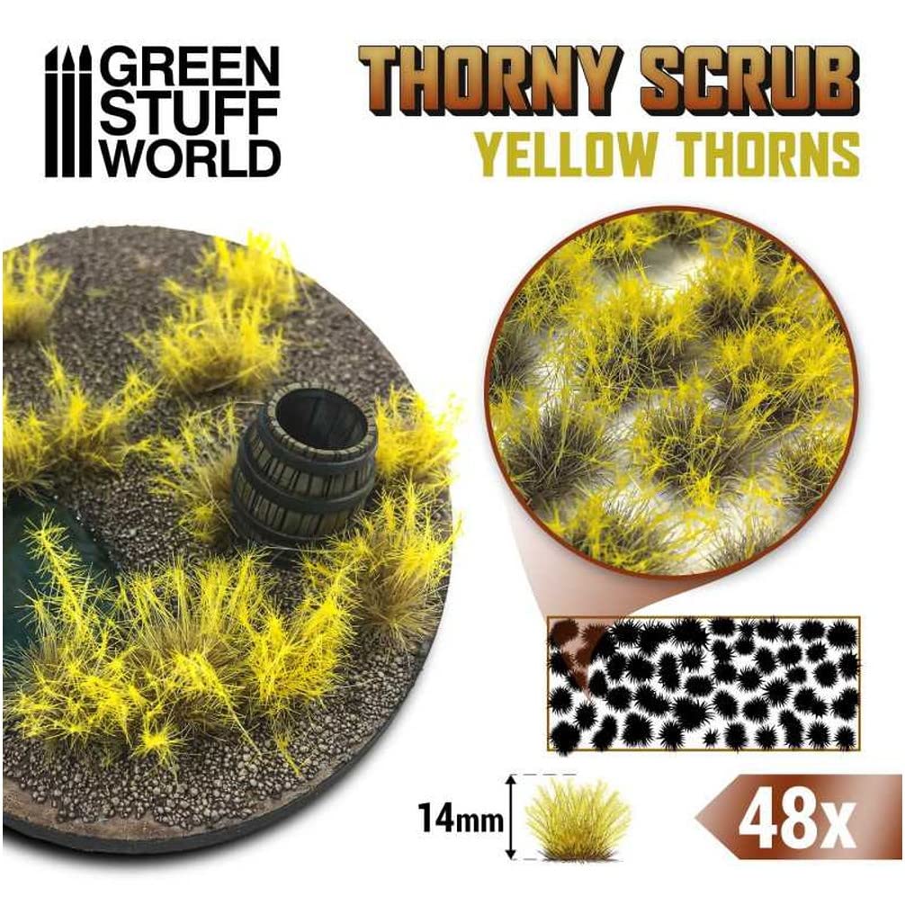 Green Stuff World Thorny Bush Model Accessories 14mm Yellow