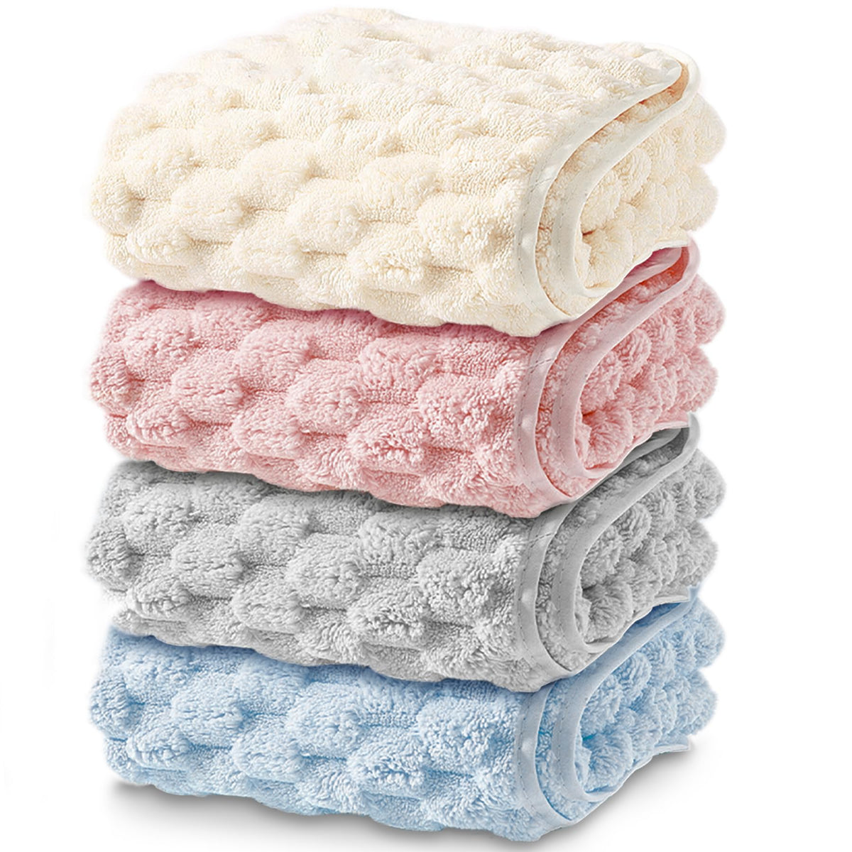 HOSUR Face Towel Set 4 Colors Soft Microfiber 35X75cm