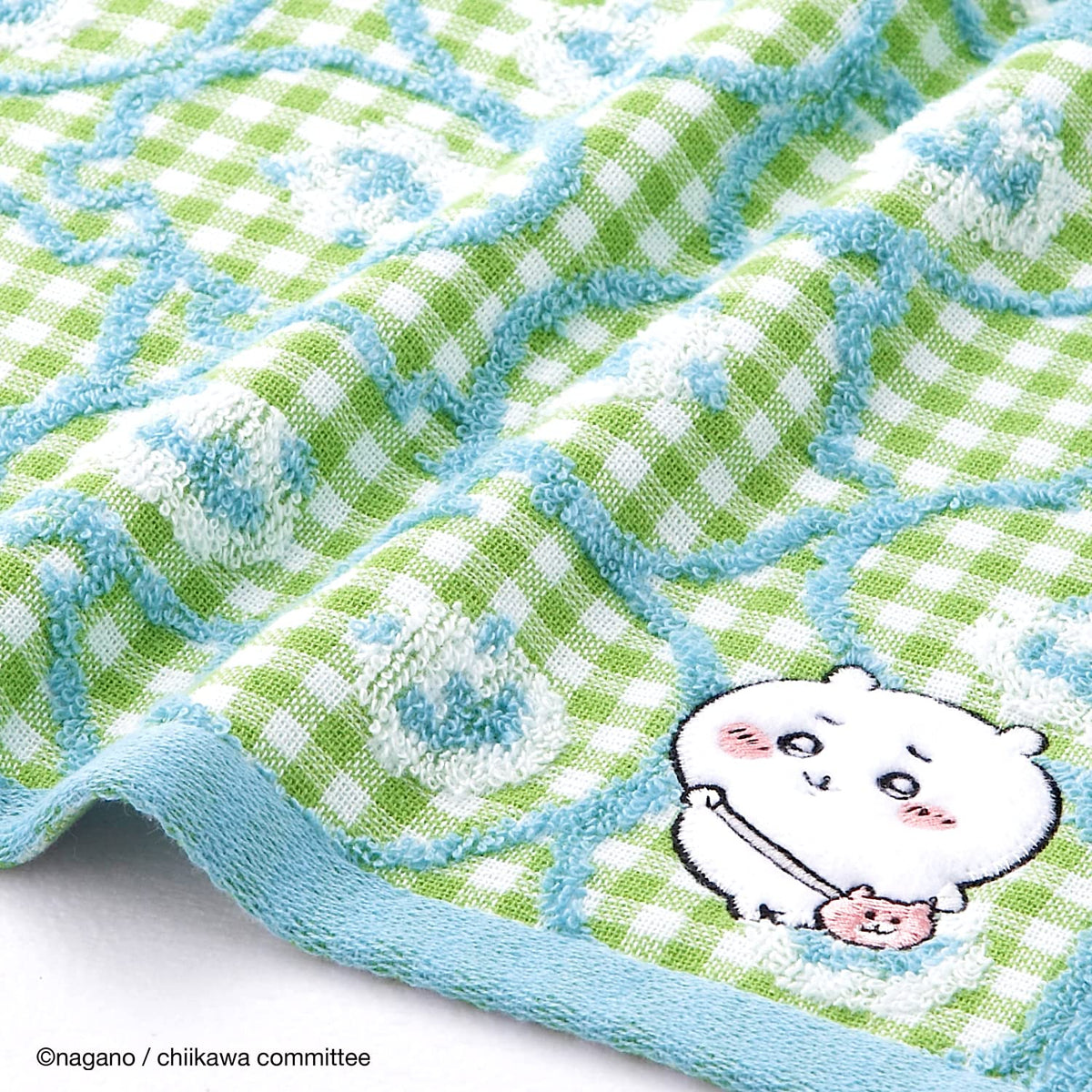 Chiikawa Face Towel Green Soft Cotton 34x80cm