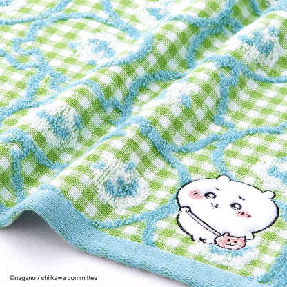 Chiikawa Face Towel Green Soft Cotton 34x80cm