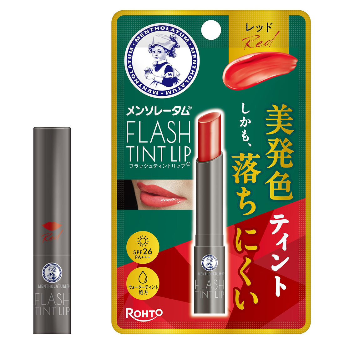 Mentholatum Lip Flash Tint Lip Red 2g with Moisturizing Oils
