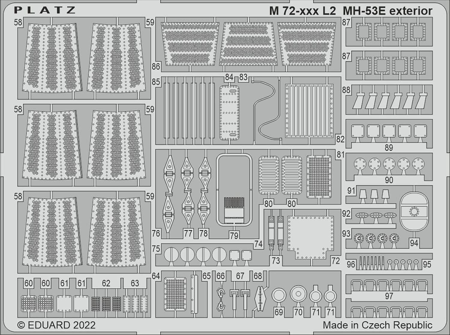 PLATZ 1/72 MH-53E Sea Dragon Cockpit Detail Parts Set