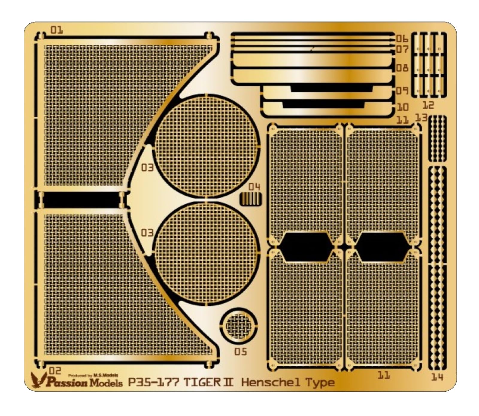 Passion Models 1/35 King Tiger Engine Grill Set for Tamiya Kits